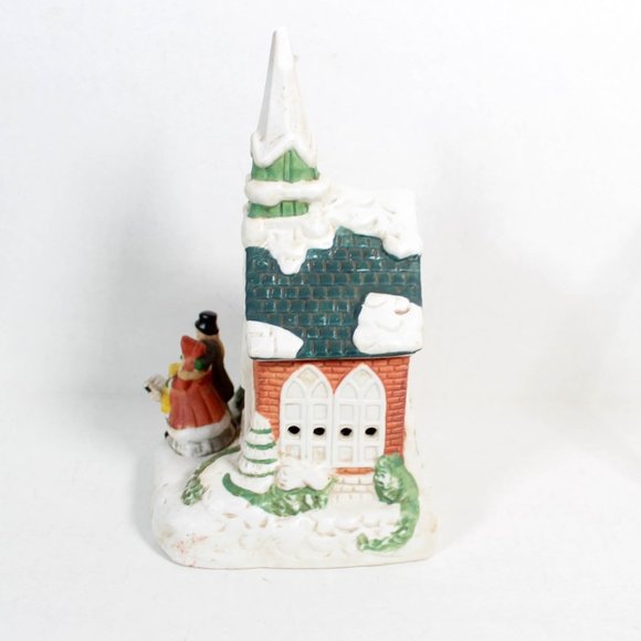 Retro Vintage 1960s Christmas Music Box Church Choir Porcelain Glass Figurine - Picture 9 of 16